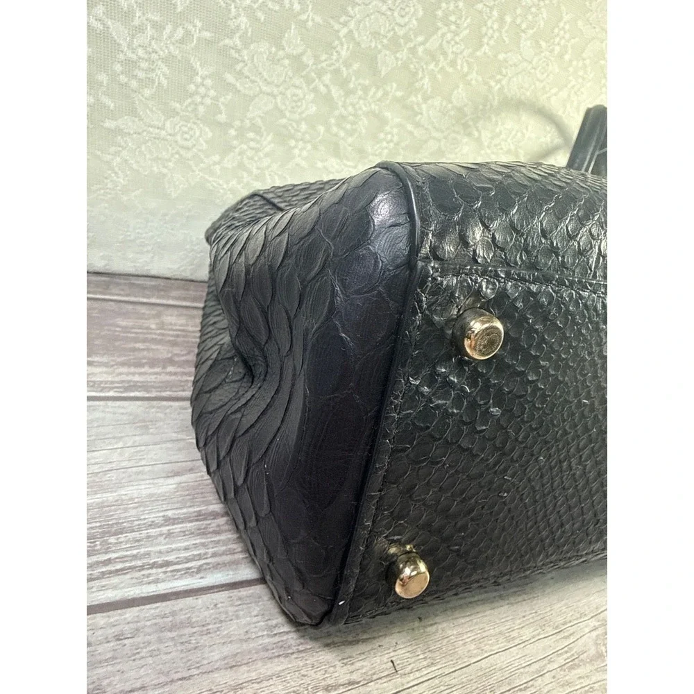 Coach 36879 Stamped Snakeskin Stanton Carryall‎ Navy Leather Handbag